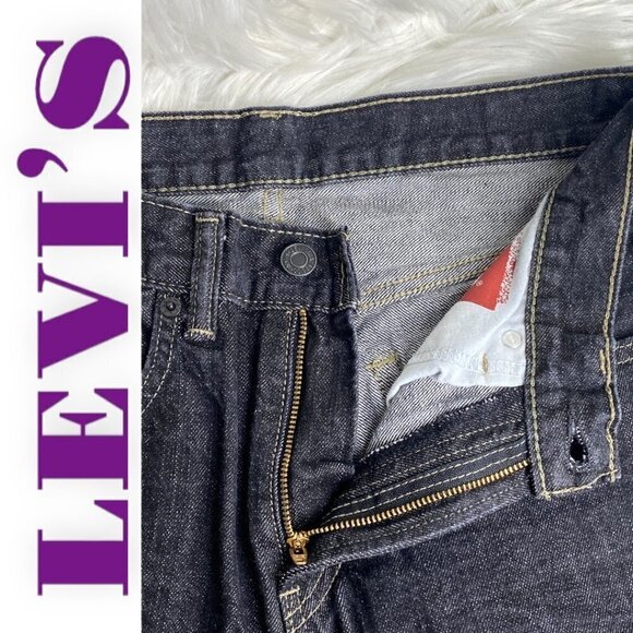 LEVIโS 505 Straight Leg High Waist Black Wash Jeans, 28x28 - Picture 5 of 9